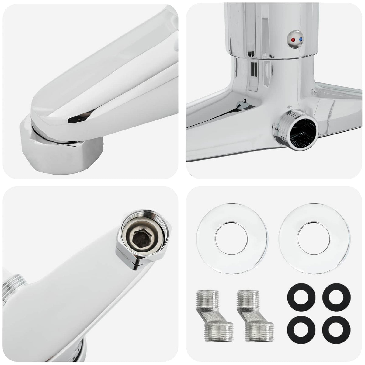 vidaXL Shower Mixer Tap Chrome G 1 / 2 inches