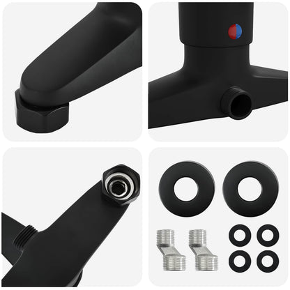 vidaXL Shower Mixer Tap Black G 1 / 2 inches