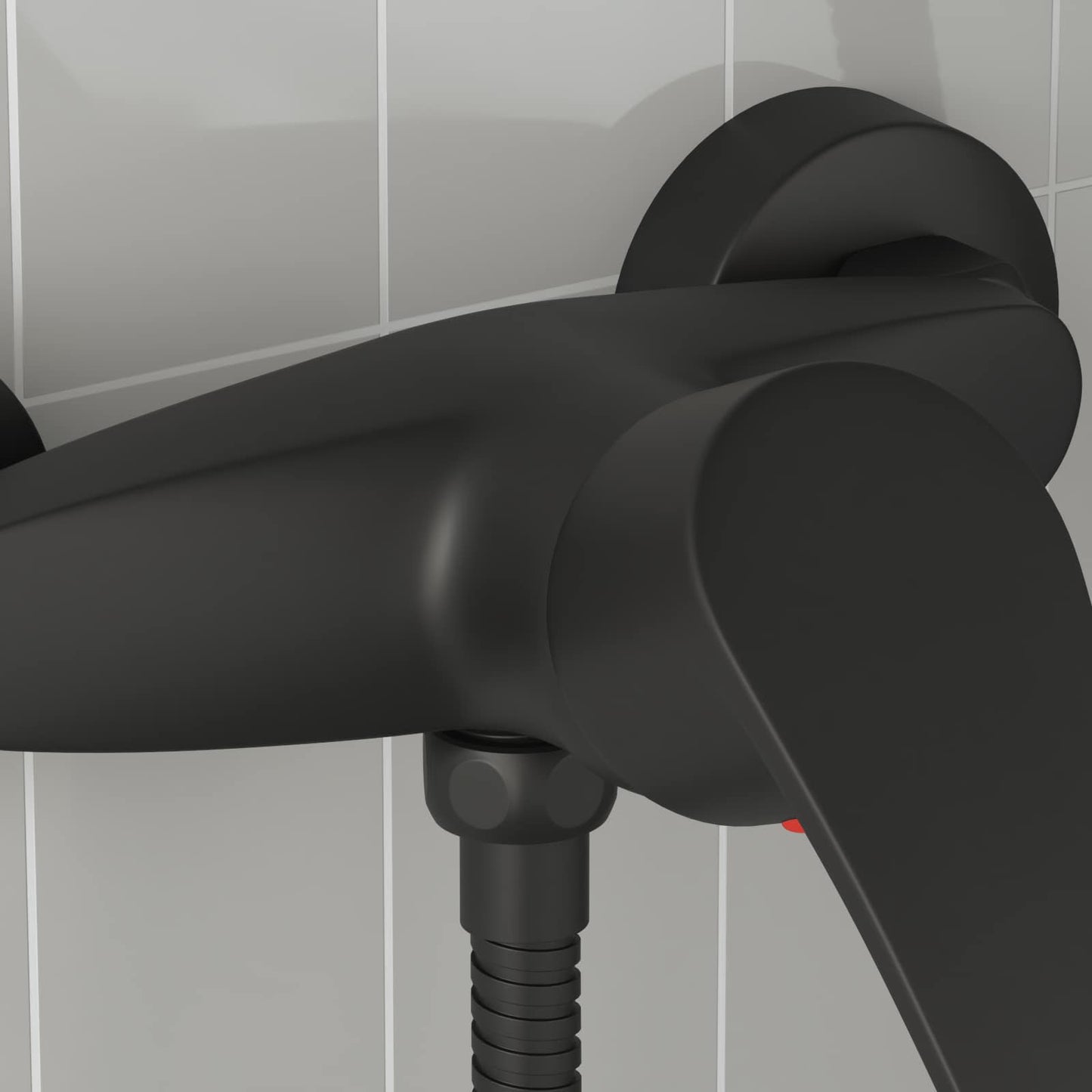 vidaXL Shower Mixer Tap Black G 1 / 2 inches