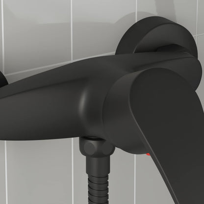 vidaXL Shower Mixer Tap Black G 1 / 2 inches