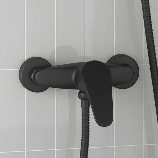 vidaXL Shower Mixer Tap Black G 1 / 2 inches