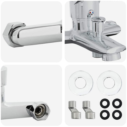 vidaXL Shower Mixer Tap Chrome G 1/2 inches