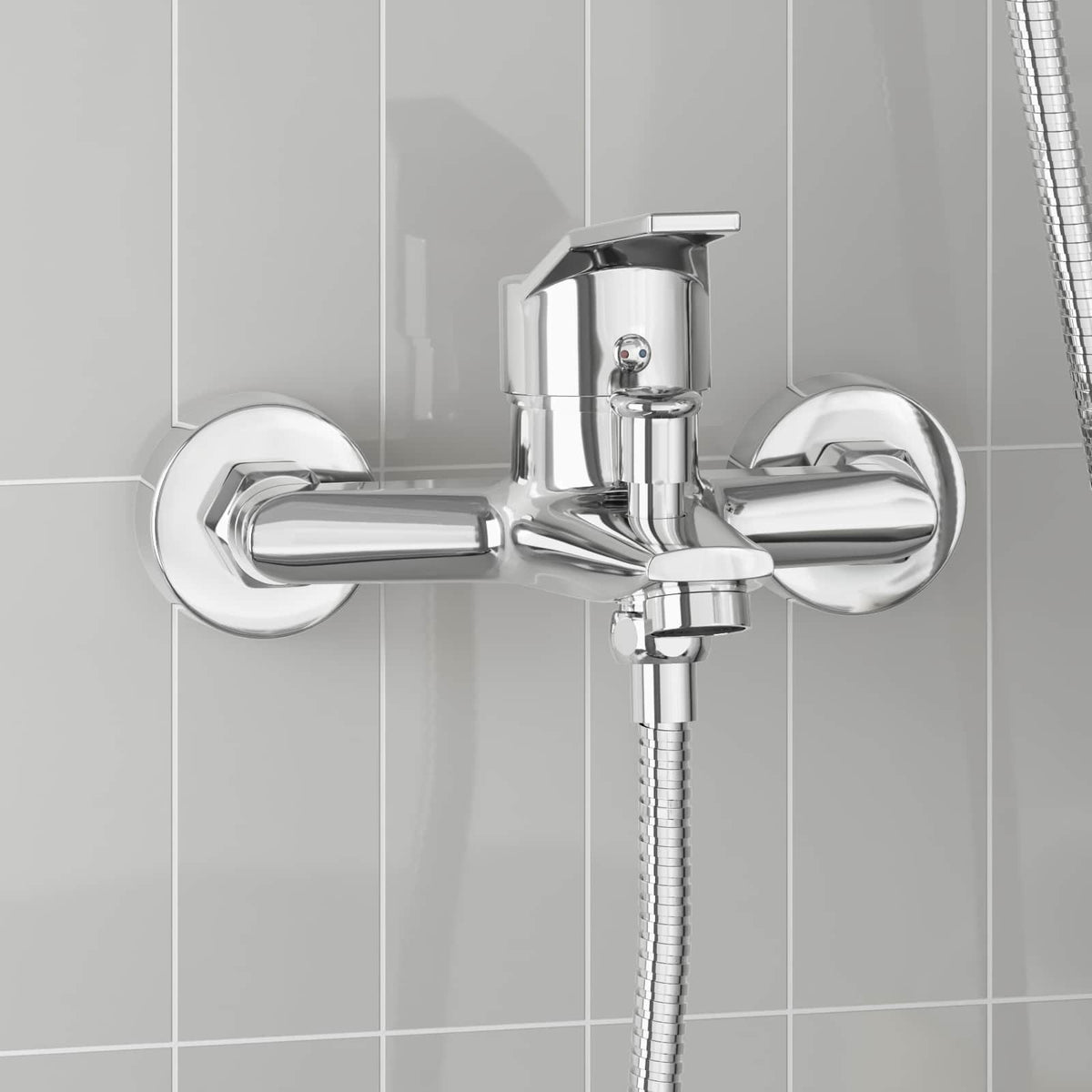 vidaXL Shower Mixer Tap Chrome G 1/2 inches