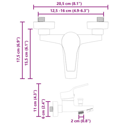 vidaXL Shower Mixer Tap Chrome G 1/2 inches