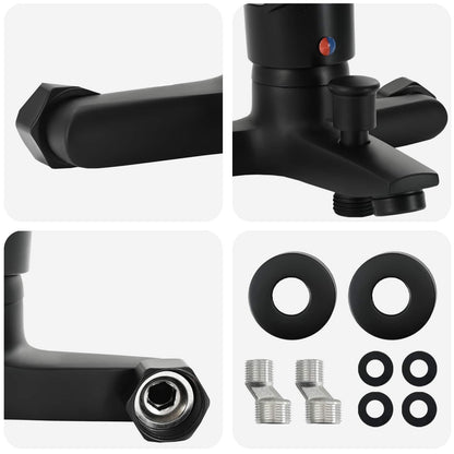 vidaXL Shower Mixer Tap Black G 1 / 2 inches