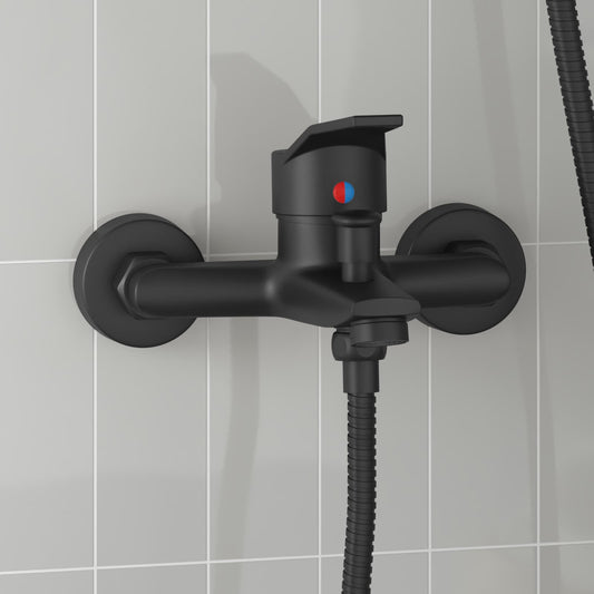 vidaXL Shower Mixer Tap Black G 1 / 2 inches