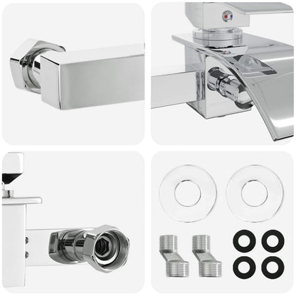 vidaXL Shower Mixer Tap Chrome G 1/2 inches