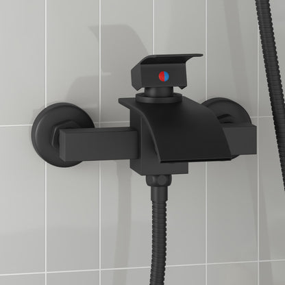 vidaXL Shower Mixer Tap Black G 1/2 inches