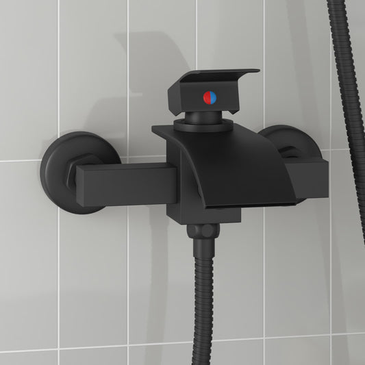 vidaXL Shower Mixer Tap Black G 1 / 2 inches