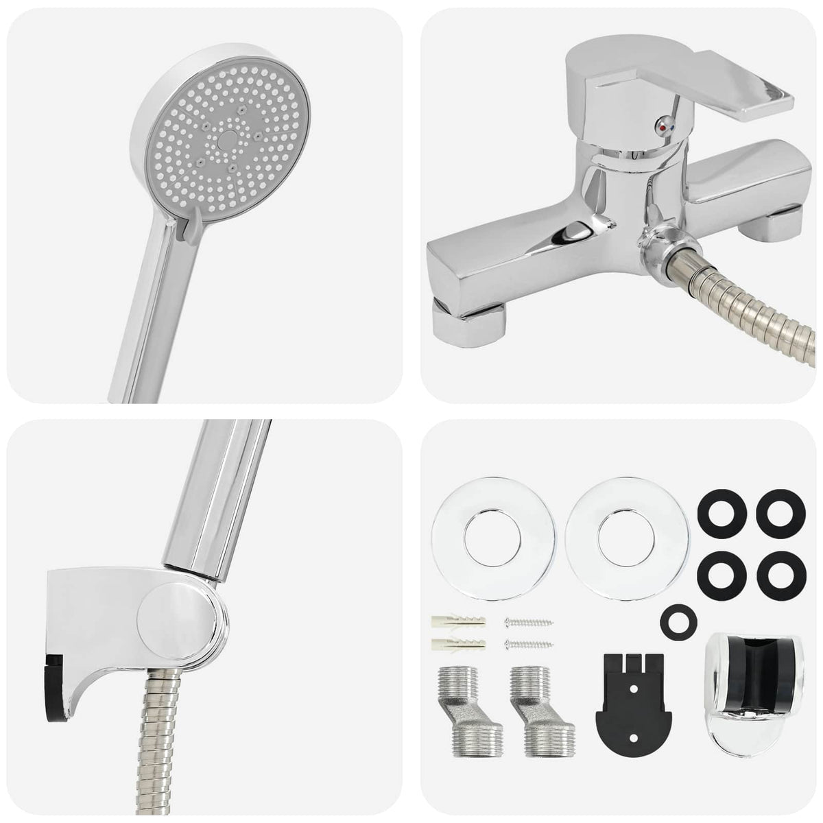 vidaXL Shower Head Set Chrome G 1 / 2 inches Brass
