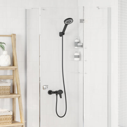 vidaXL Shower Head Set Black G 1 / 2 inches Brass