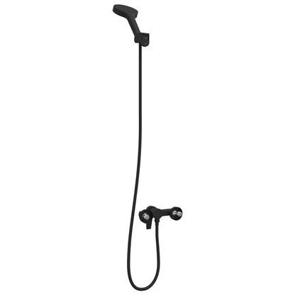 vidaXL Shower Head Set Black G 1 / 2 inches Brass