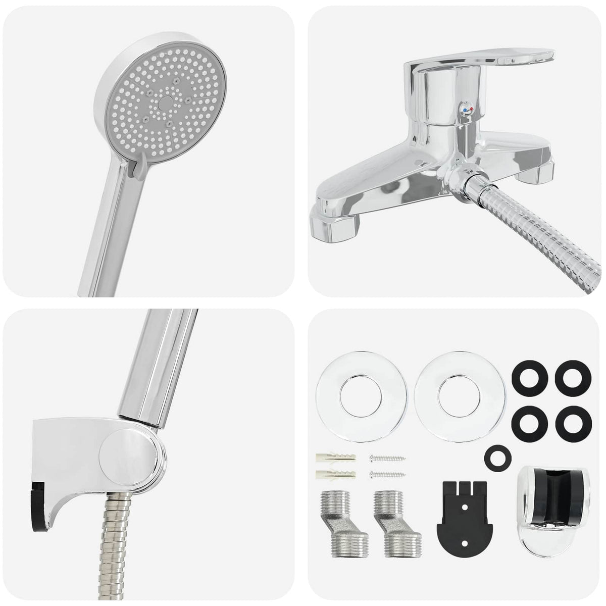 vidaXL Shower Head Set Chrome G 1 / 2 inches