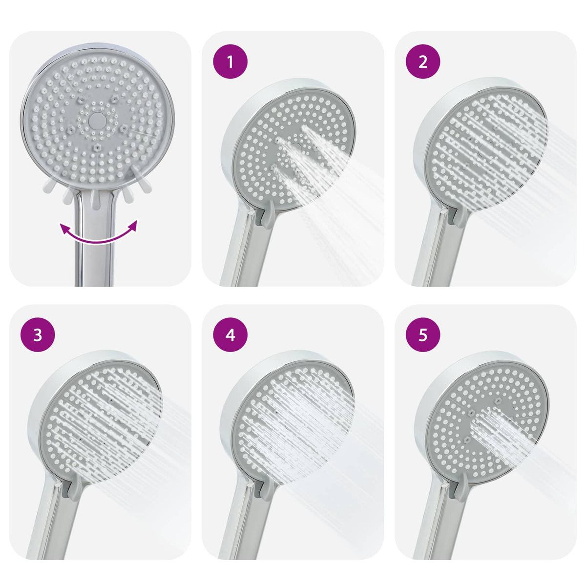 vidaXL Shower Head Set Chrome G 1 / 2 inches