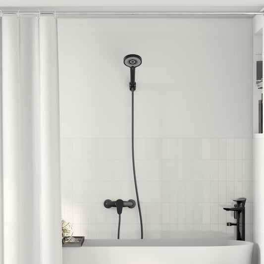 vidaXL Shower Head Set Black G 1 / 2 inches