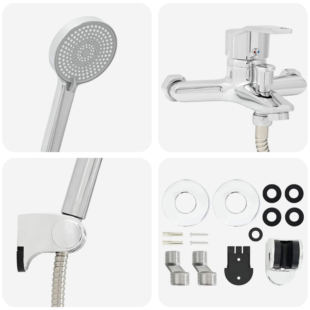 vidaXL Shower Head Set Chrome G 1/2 inches