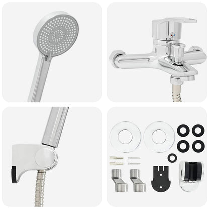 vidaXL Shower Head Set Chrome G 1/2 inches