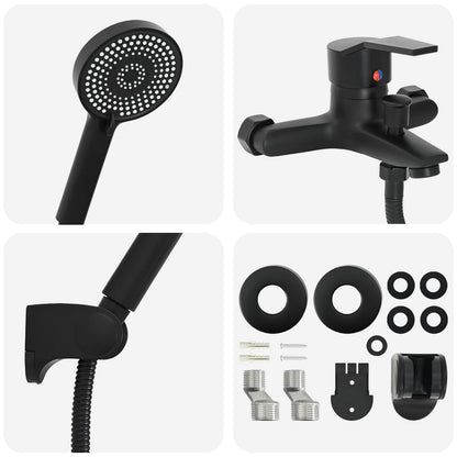 vidaXL Shower Head Set Black G 1/2 inches