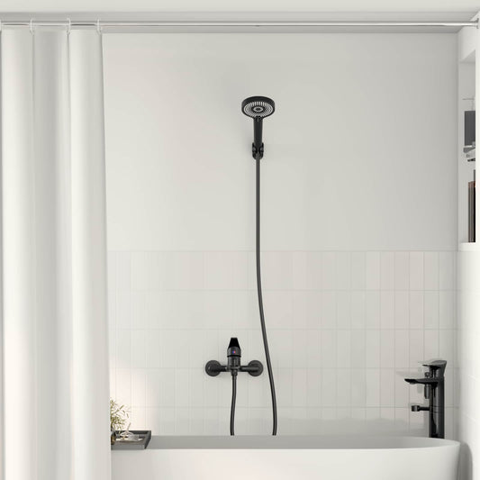 vidaXL Shower Head Set Black G 1 / 2 inches