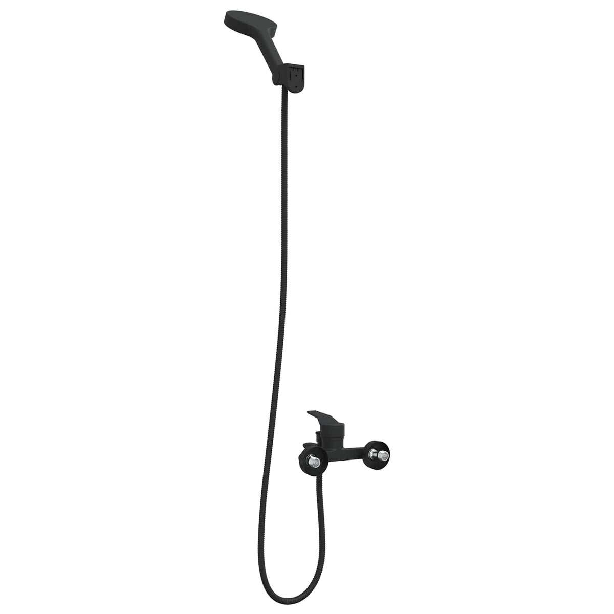 vidaXL Shower Head Set Black G 1/2 inches