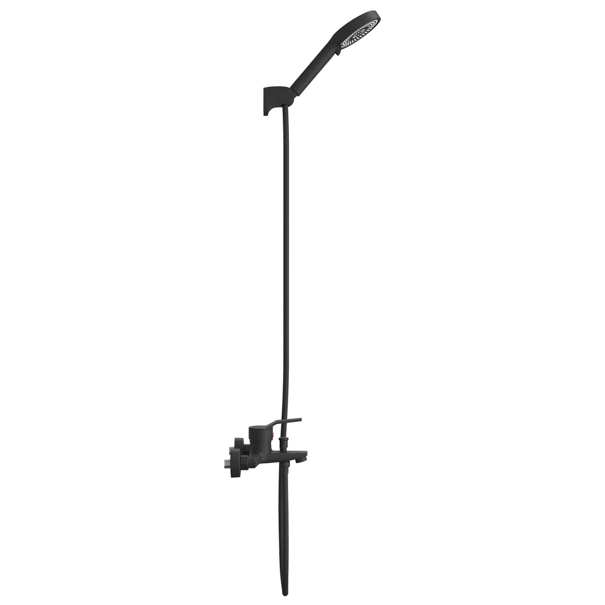 vidaXL Shower Head Set Black G 1/2 inches