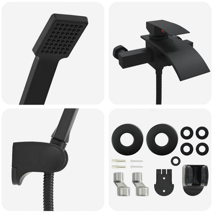 vidaXL Shower Head Set Black G 1/2 inches