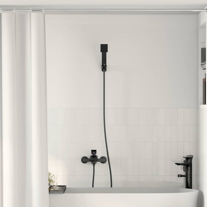 vidaXL Shower Head Set Black G 1/2 inches