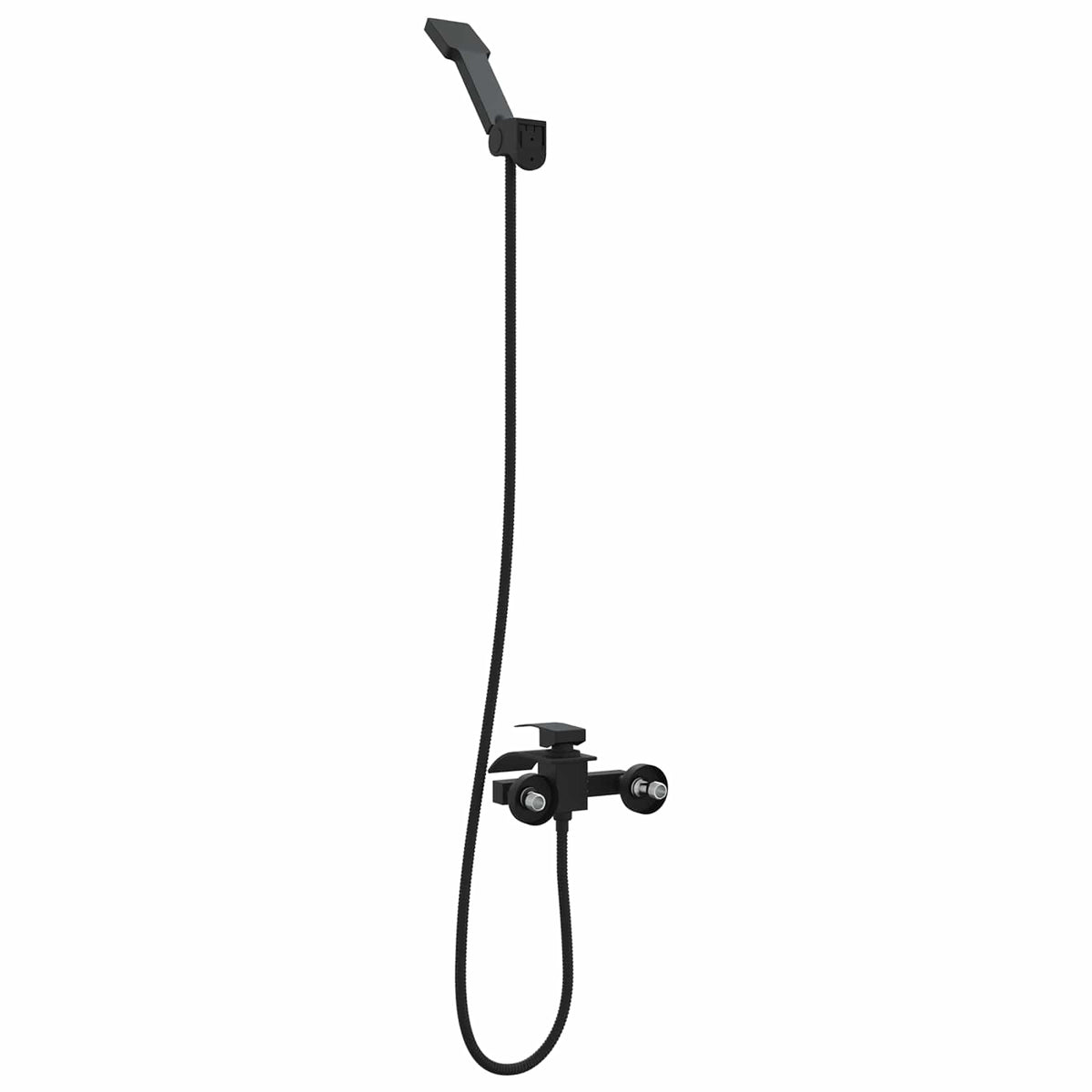 vidaXL Shower Head Set Black G 1/2 inches