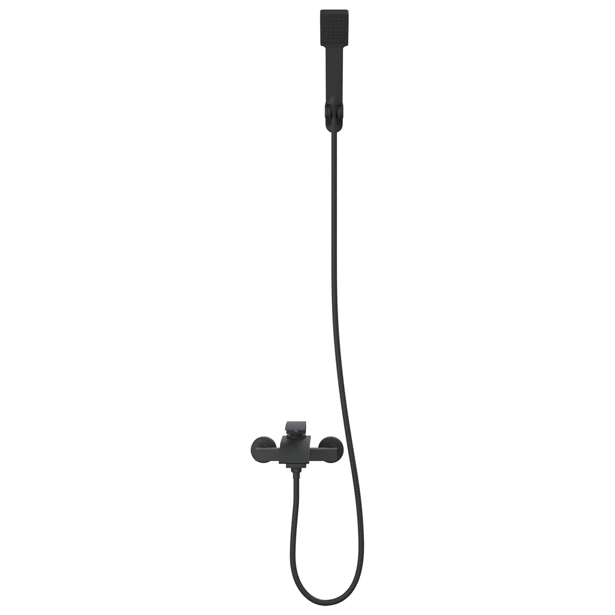 vidaXL Shower Head Set Black G 1/2 inches