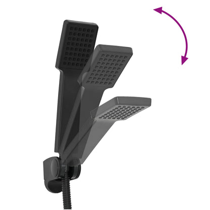 vidaXL Shower Head Set Black G 1/2 inches