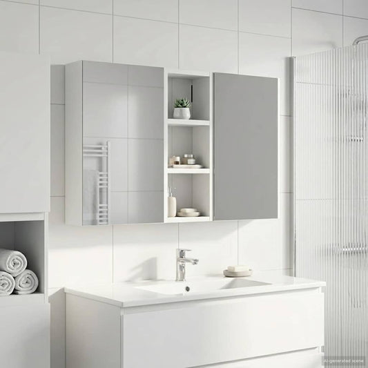 vidaXL Bathroom Cabinet Set 3 pcs 80 x 10.5 x 50 cm Engineered wood