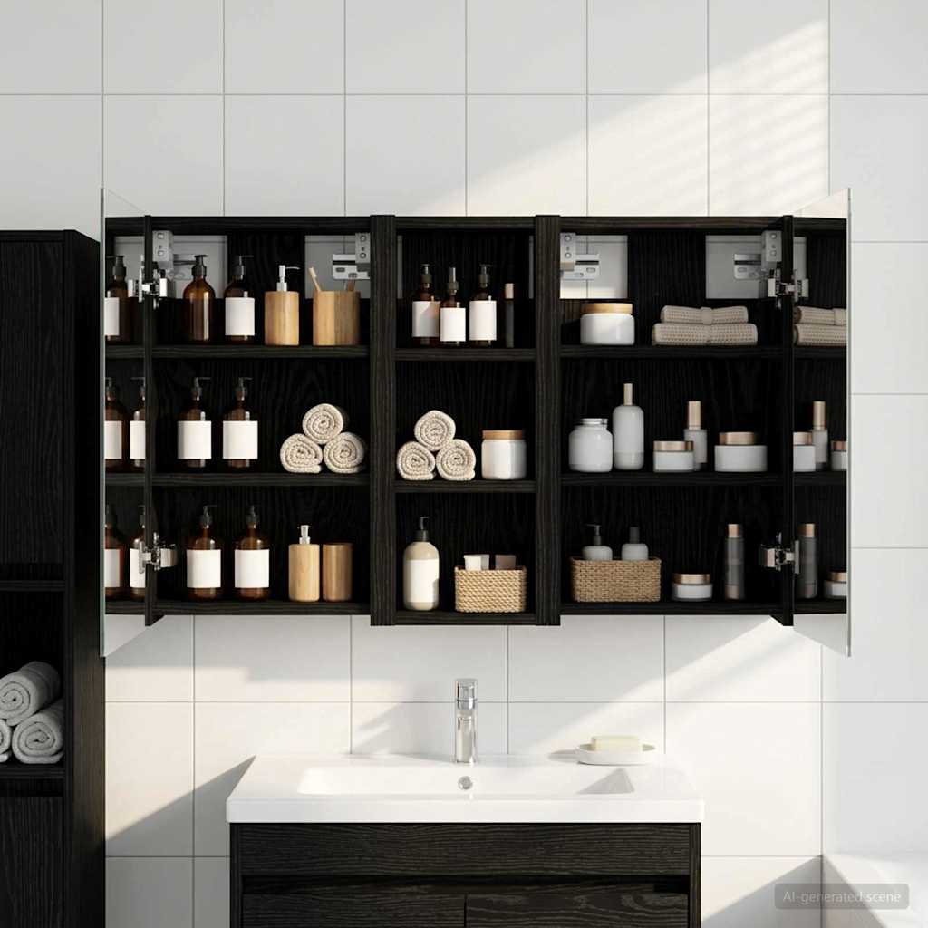 vidaXL Bathroom Cabinet Set 3 pcs 80 x 10.5 x 50 cm Engineered wood