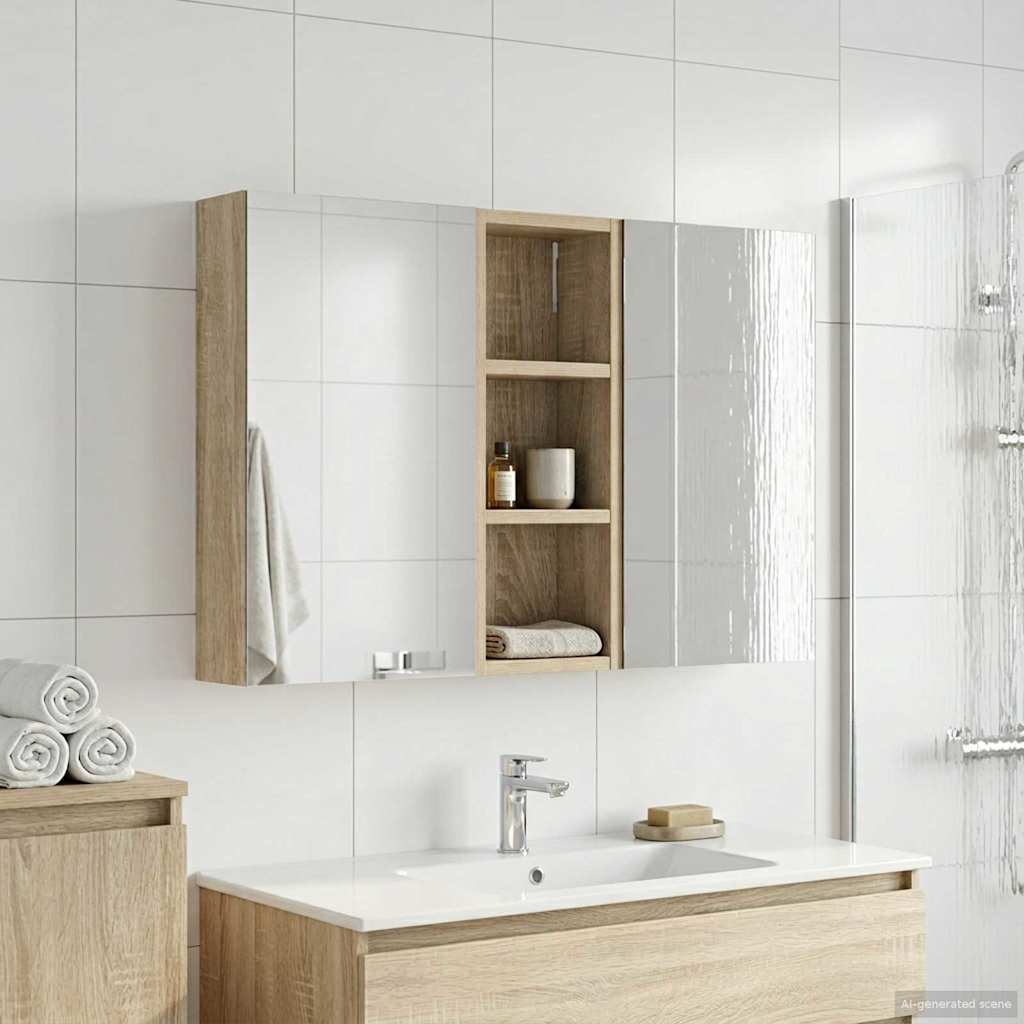 vidaXL Bathroom Cabinet Set 3 pcs 80 x 10.5 x 50 cm Engineered wood