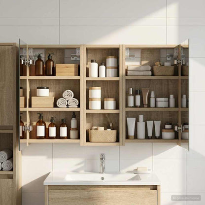 vidaXL Bathroom Cabinet Set 3 pcs 80 x 10.5 x 50 cm Engineered wood