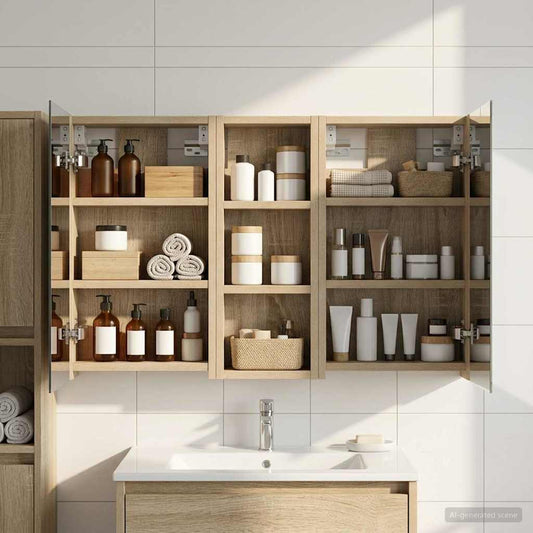 vidaXL Bathroom Cabinet Set 3 pcs 80 x 10.5 x 50 cm Engineered wood