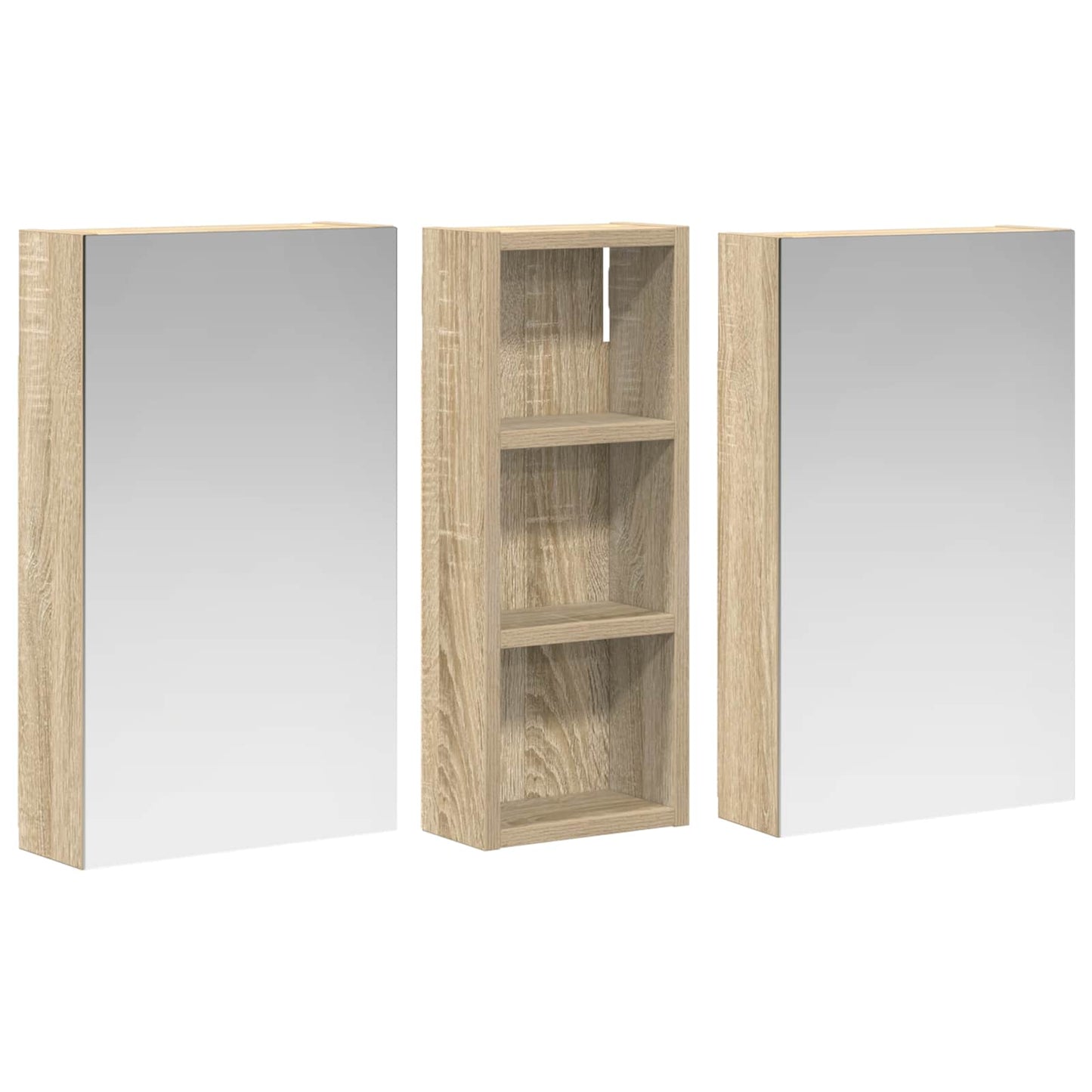 vidaXL Bathroom Cabinet Set 3 pcs 80 x 10.5 x 50 cm Engineered wood