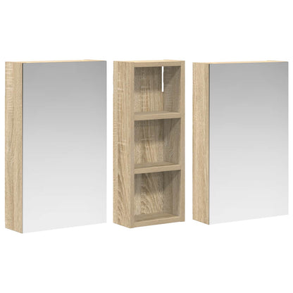 vidaXL Bathroom Cabinet Set 3 pcs 80 x 10.5 x 50 cm Engineered wood