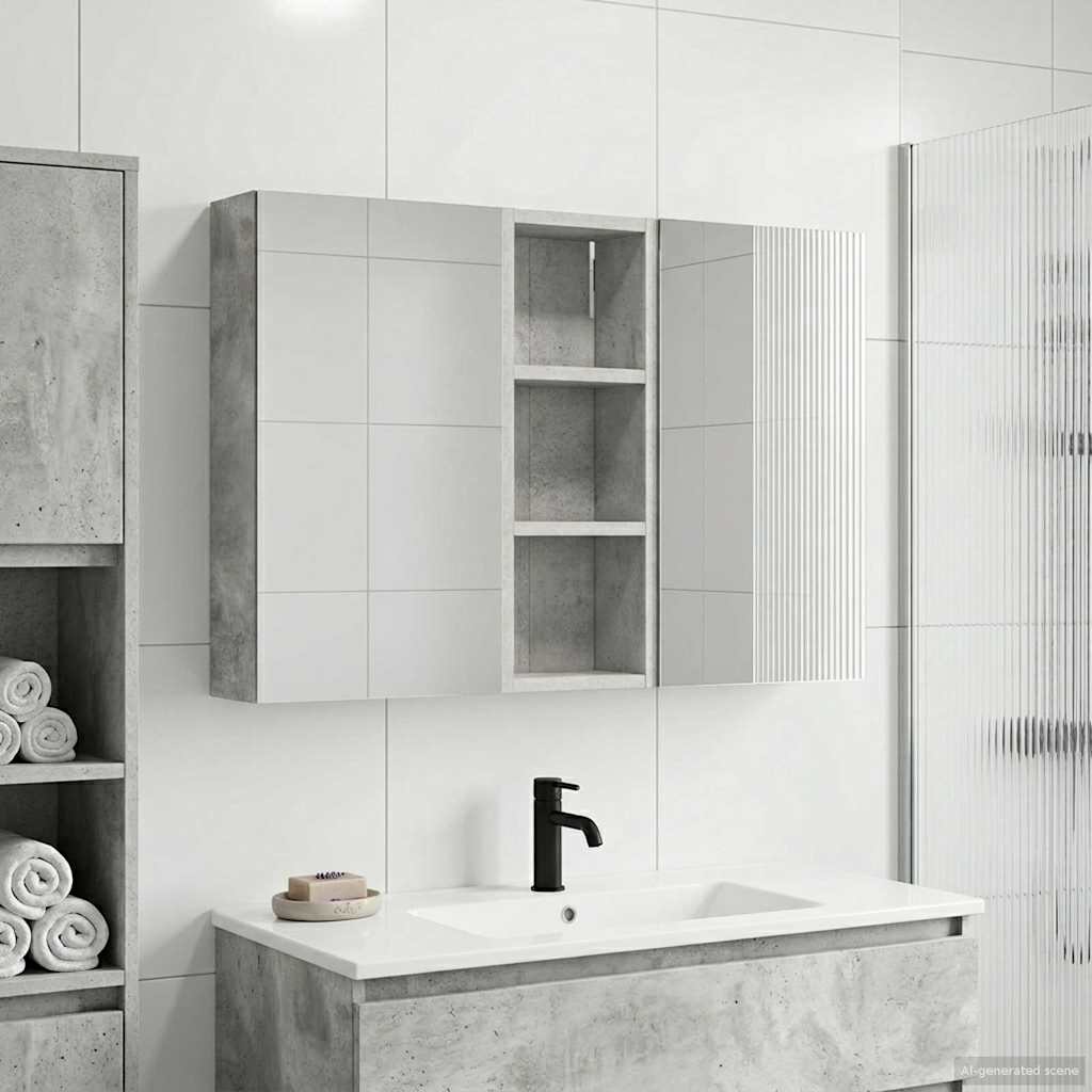 vidaXL Bathroom Cabinet Set 3 pcs 80 x 10.5 x 50 cm Engineered wood