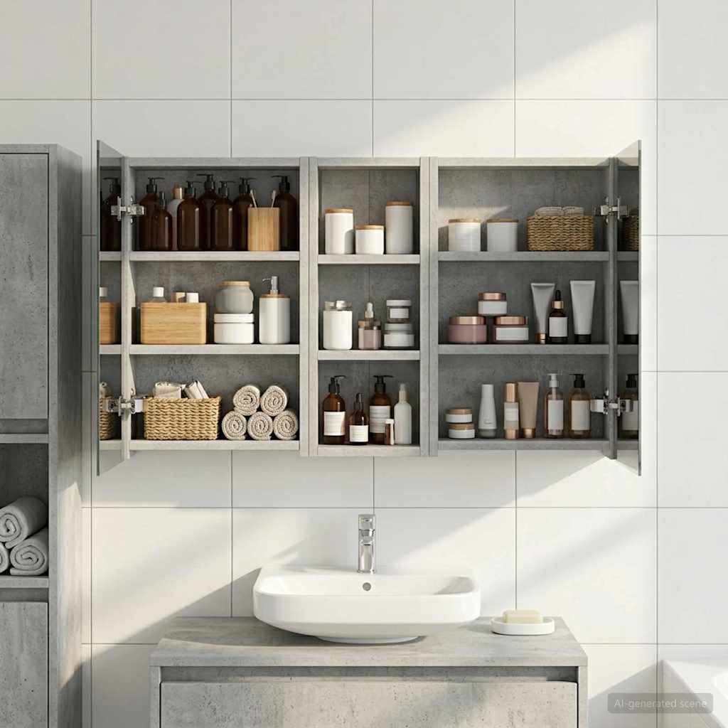 vidaXL Bathroom Cabinet Set 3 pcs 80 x 10.5 x 50 cm Engineered wood