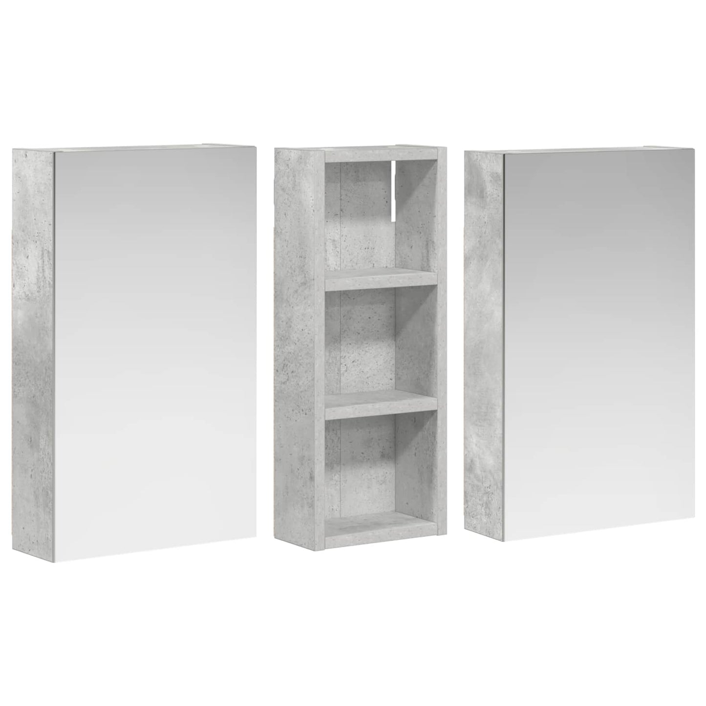 vidaXL Bathroom Cabinet Set 3 pcs 80 x 10.5 x 50 cm Engineered wood