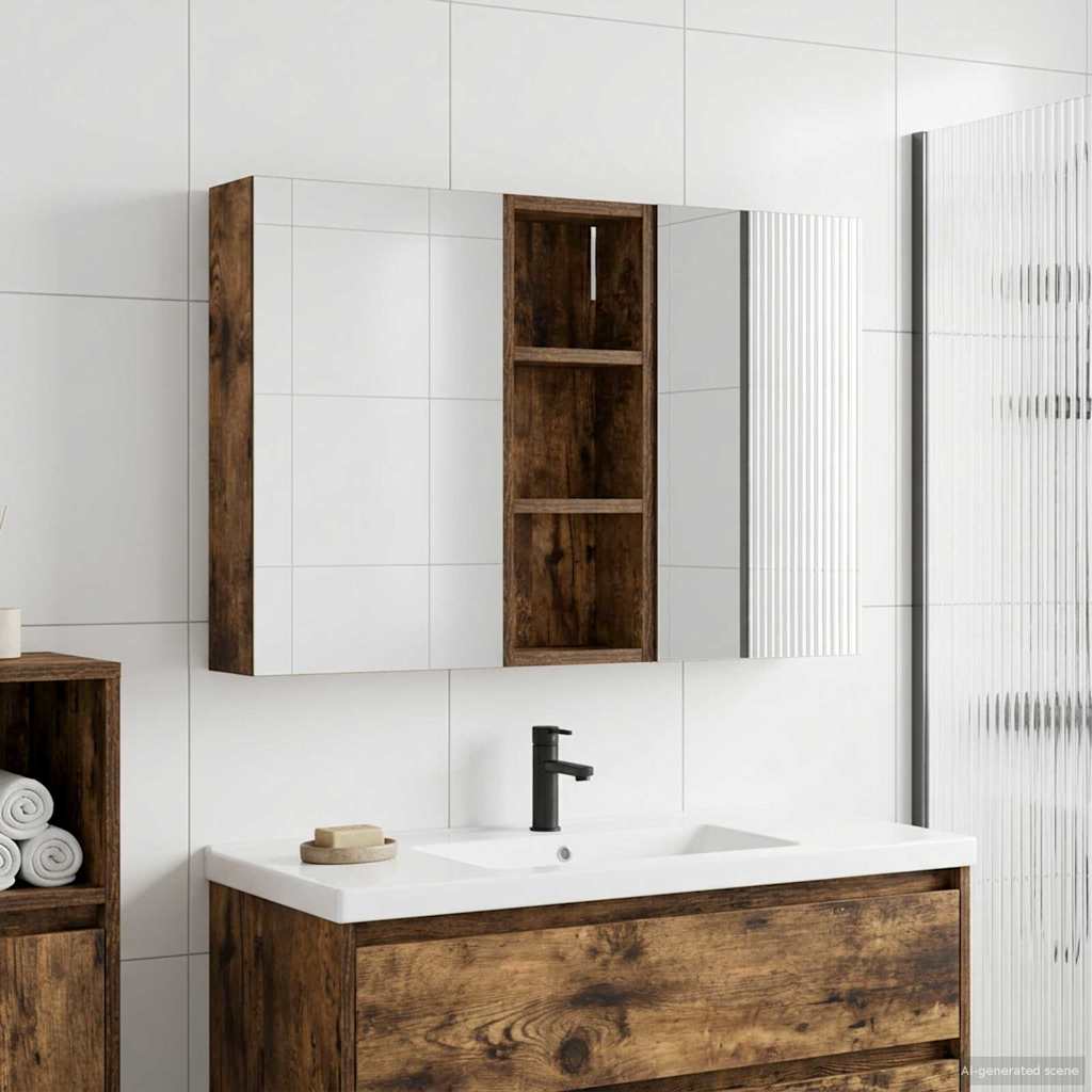 vidaXL Bathroom Cabinet Set 3 pcs 80 x 10.5 x 50 cm Engineered wood