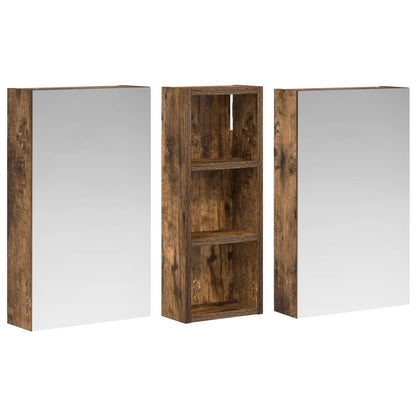 vidaXL Bathroom Cabinet Set 3 pcs 80 x 10.5 x 50 cm Engineered wood