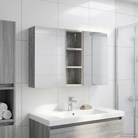 vidaXL Bathroom Cabinet Set 3 pcs 80 x 10.5 x 50 cm Engineered wood