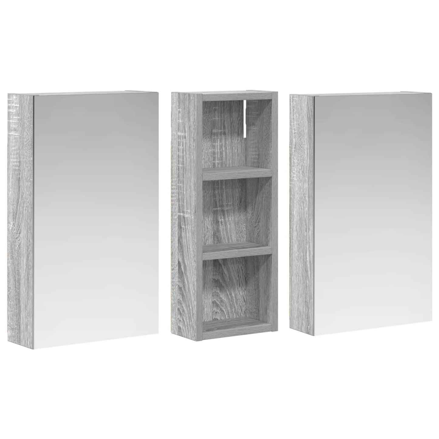 vidaXL Bathroom Cabinet Set 3 pcs 80 x 10.5 x 50 cm Engineered wood