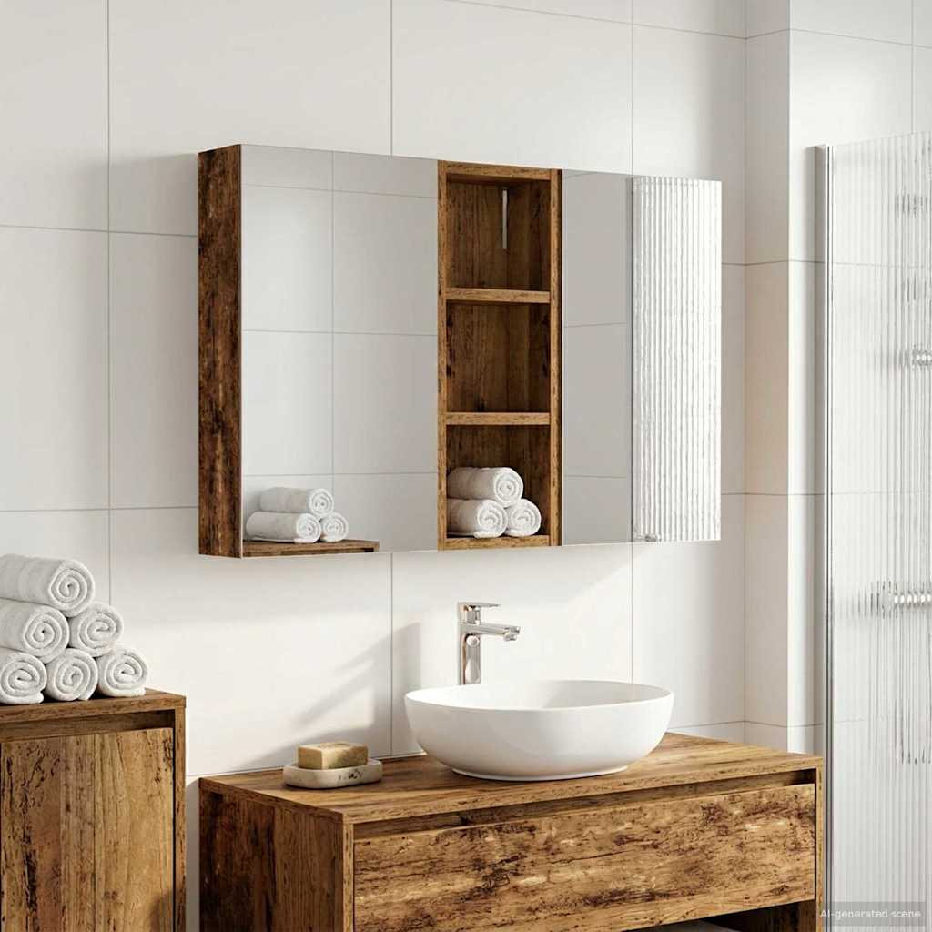 vidaXL Bathroom Cabinet Set 3 pcs 80 x 10.5 x 50 cm Engineered wood