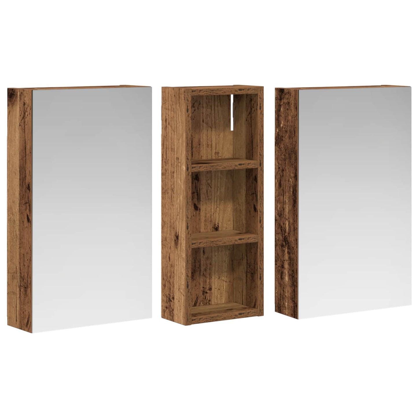 vidaXL Bathroom Cabinet Set 3 pcs 80 x 10.5 x 50 cm Engineered wood