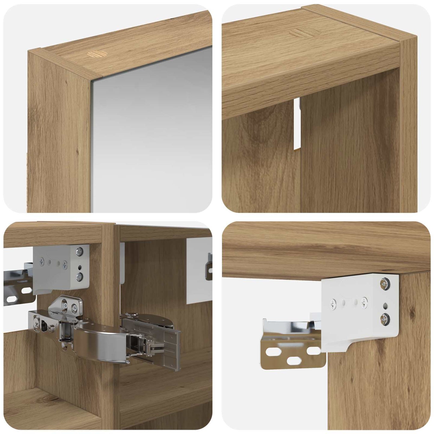 vidaXL Bathroom Cabinet Set 3 pcs 80 x 10.5 x 50 cm Engineered wood