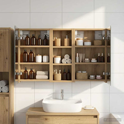 vidaXL Bathroom Cabinet Set 3 pcs 80 x 10.5 x 50 cm Engineered wood