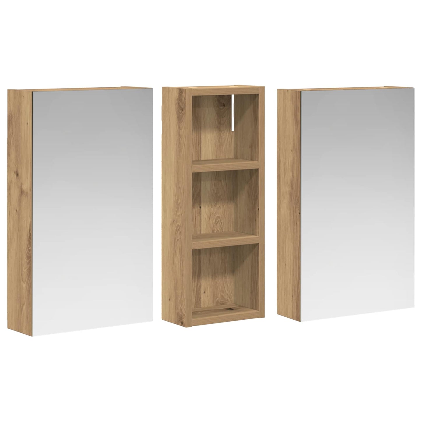 vidaXL Bathroom Cabinet Set 3 pcs 80 x 10.5 x 50 cm Engineered wood