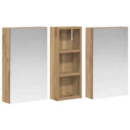 vidaXL Bathroom Cabinet Set 3 pcs 80 x 10.5 x 50 cm Engineered wood